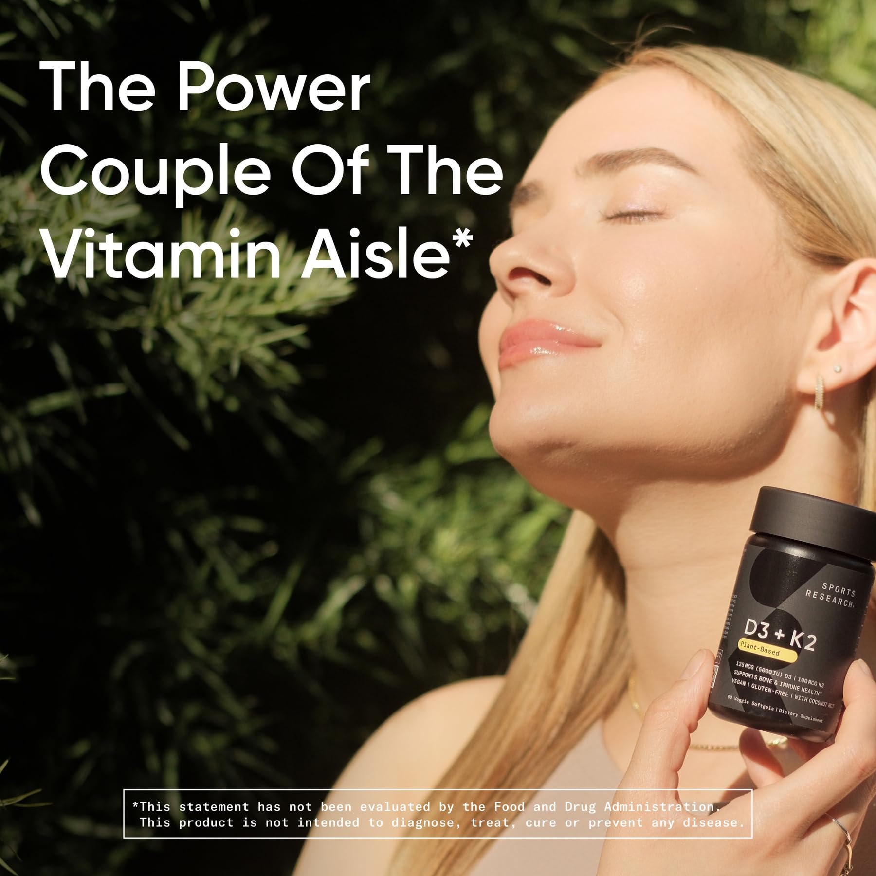 Sports Research® Vitamin D3 + K2 with 10,000iu of Plant-Based D3 & 100mcg of Vitamin K2 as MK-7 | Non-GMO Verified & Vegan Certified 60ct - Image 6
